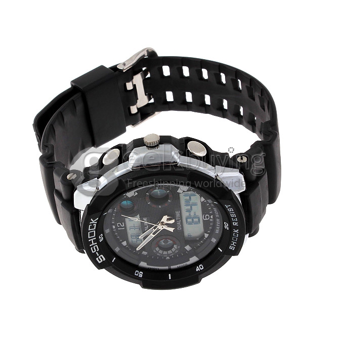 ALIKE AK1170 Plastic 50 Meters Waterproof Sport Utility Watch - Black