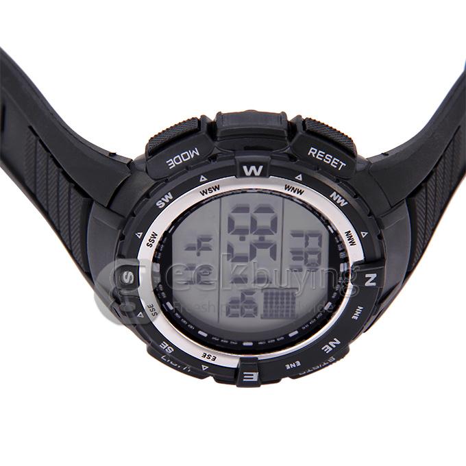 SHORS 796 Unisex Multi-function LED Digital Sport Wrist Watch with Silicone Strap - Black