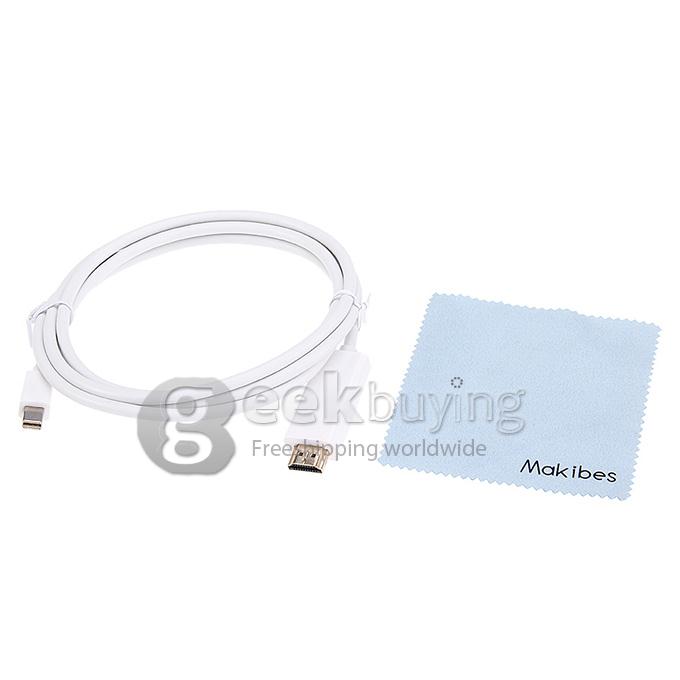 6 FT Mini DisplayPort DP to HDMI Cable Adapter for Microsoft Macbook Surface Pro/Pro2/Pro3/Pro4 - White