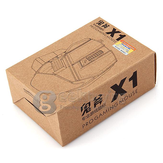 Bazalias X1 USB 2.0 800/1200/2000 DPI Wired Optical Game Mouse - Black