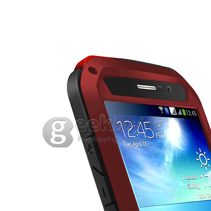 Love Mei Shock Water Proof Heavy Duty Rugged Aluminum Metal Cover Case For Galaxy Mega 5.8 i9150 - Red