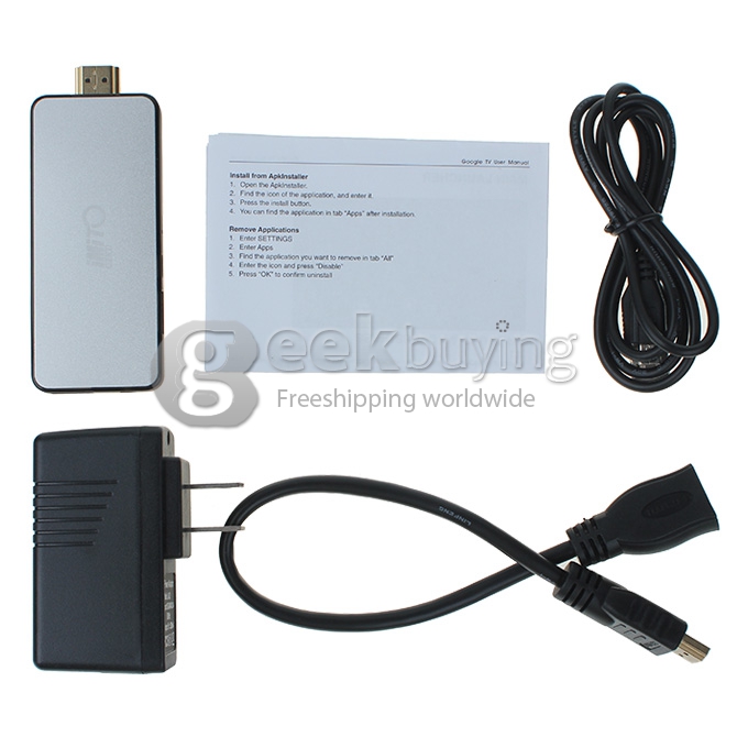 IMITO QX1 RK3188 1.6GHz Quad Core Android 4.2.2 Mini PC TV Box Dongle 2G/8G Bluetooth - Silver