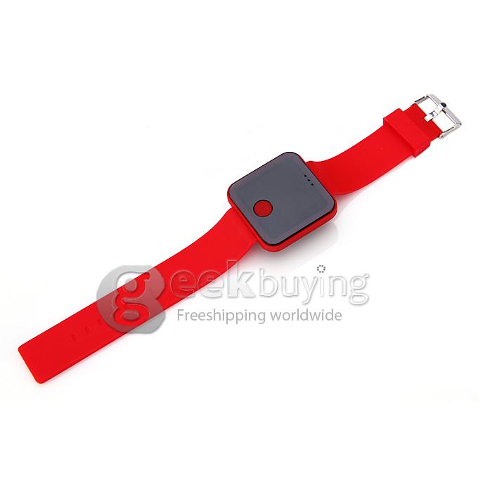 Unisex Rubber Band LED Digital Wrist Watch Timepiece with Touch Button for Women / Men - Red