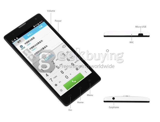 Huawei Honor 3C H30-U10 MTK6582 Quad Core 1.3GHz 5 Inch Android 4.2 OS Smartphone 2GB RAM 8GB 8.0MP COMS IPS HD Screen White