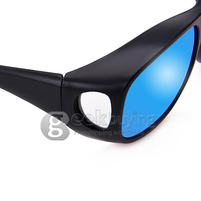 CAC66 Hydroscope-Shaped Anaglyph Circularly 3 Dimensional 3D Glasses with Half Red Half Blue Lens for 3D Games DVD Movie