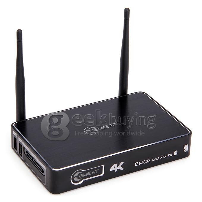 EWEAT EW802 Amlogic S802 Quad Core 2.0GHz Android 4.4 UHD 4K Mini TV BOX HDMI HDD Player 2G/16G 2.4G/5.8G Dual WIFI Antenna Bluetooth SATA