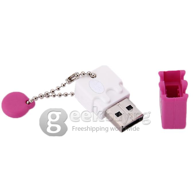 HP V178 4GB Ice Cream Shape USB 2.0 High Speed Flash Drive U Disk Memory Stick USB Drive with Keychain - Pink