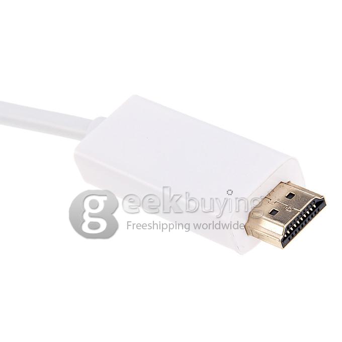 6 FT Mini DisplayPort DP to HDMI Cable Adapter for Microsoft Macbook Surface Pro/Pro2/Pro3/Pro4 - White