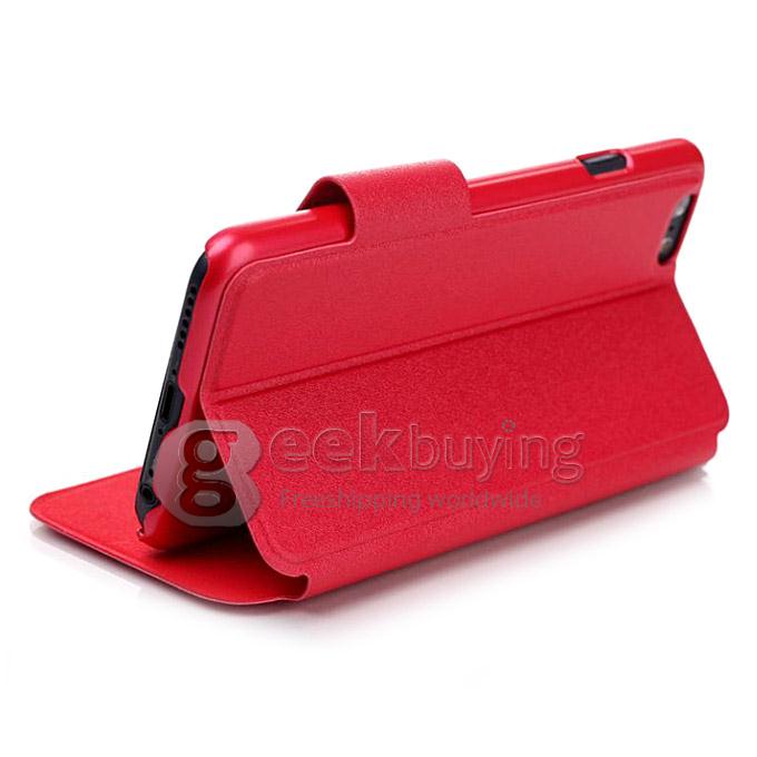 New View Style Leather Protective Case Cover With Holder for iPhone6 - Red