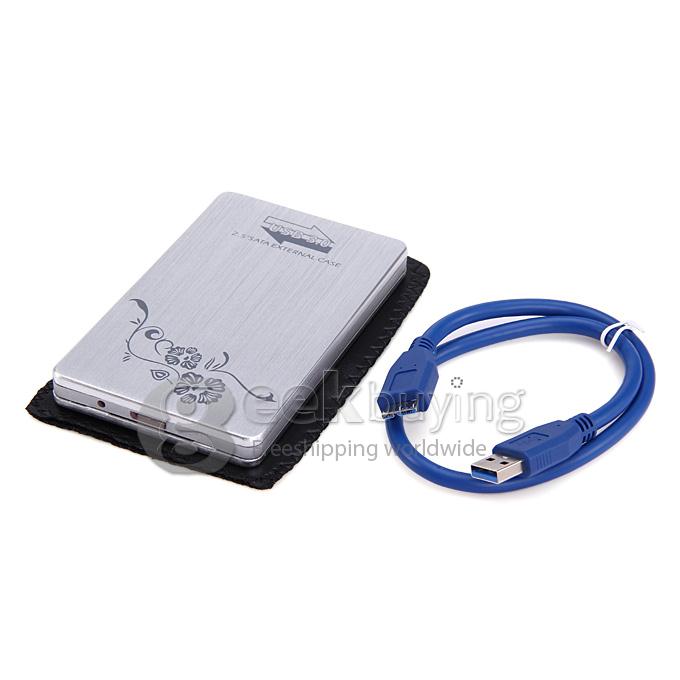 USB 3.0 to SATA 2.5'' External Case USB 3.0 to Serial ATA HDD Case Support 2TB with 6GBPS Test Passed - Silver