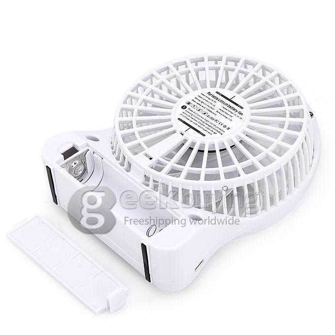 Super Big Wind Portable 3 Gears USB / Batery Fan with 2200mAh 16850 Lithium Battery Working Time 7.5 Hours - White