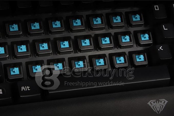 AULA Demon King 2-district Mechanical Keyboard Professional USB Wired Gaming Keyboard with 87 Keys - Black