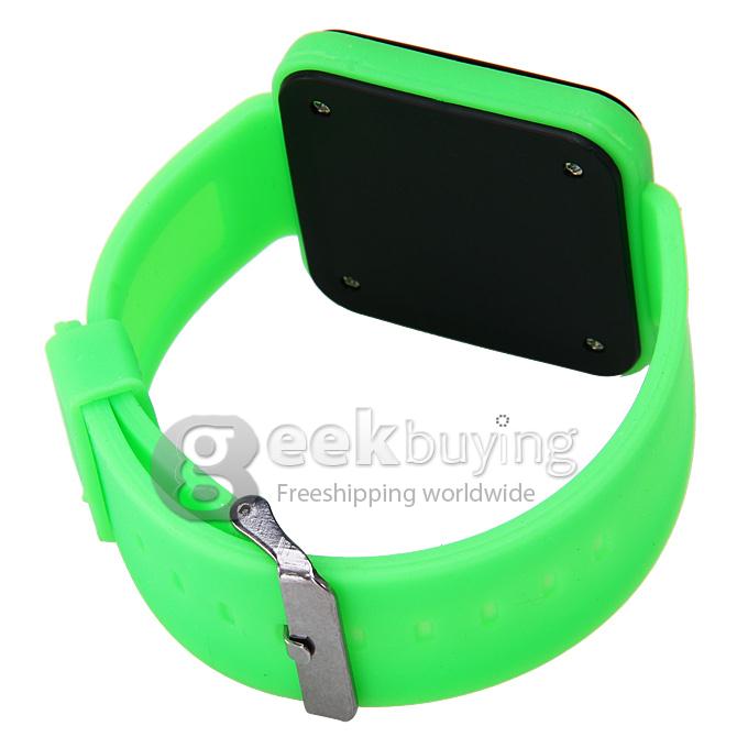 Unisex Rubber Band LED Digital Wrist Watch Timepiece with Touch Button for Women / Men - Green