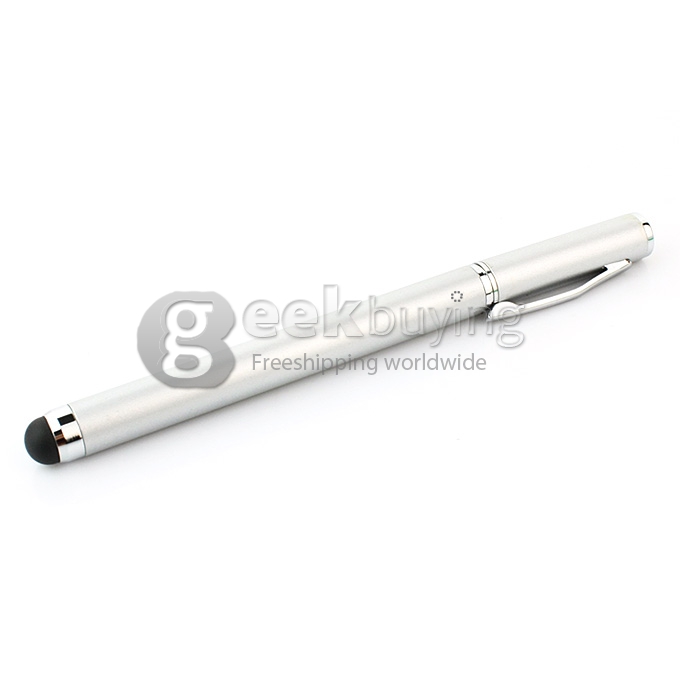 Capacitive Touch Screen Stylus Pen for Tablet PC & Mobile with Ball Pen Function - Silver (CP146356)