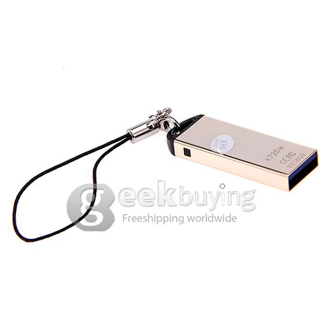 HP X725W 16GB USB 3.0 High Speed Flash Drive U Disk Memory Stick USB Drive with Keychain - Blue + Gold