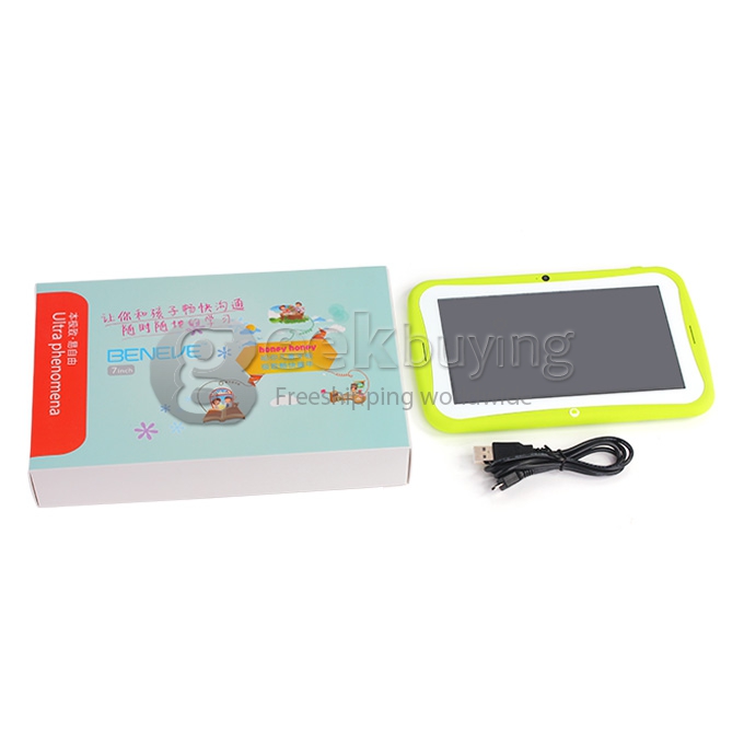 Preschool Education Kids Pad BENEVE i7 RK3028 Dual Core 7 Inch Android 4.2 OS Children Tablet PC 1GB RAM 8GB ROM Capacitive Touch Screen 1024*600 - Green