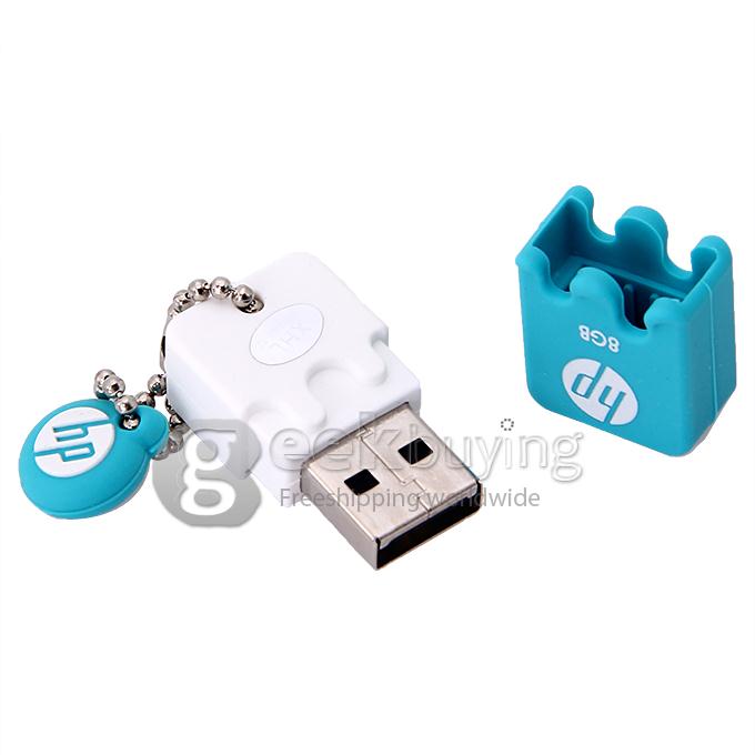 HP V178 8GB Ice Cream Shape USB 2.0 High Speed Flash Drive U Disk Memory Stick USB Drive with Keychain - Green