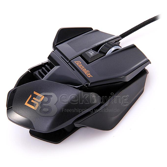Bazalias X1 USB 2.0 800/1200/2000 DPI Wired Optical Game Mouse - Black