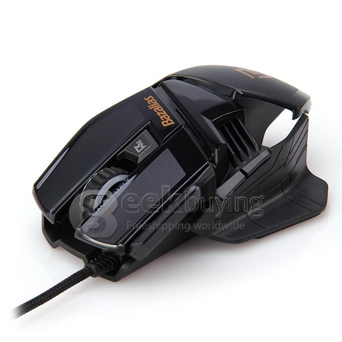Bazalias X1 USB 2.0 800/1200/2000 DPI Wired Optical Game Mouse - Black