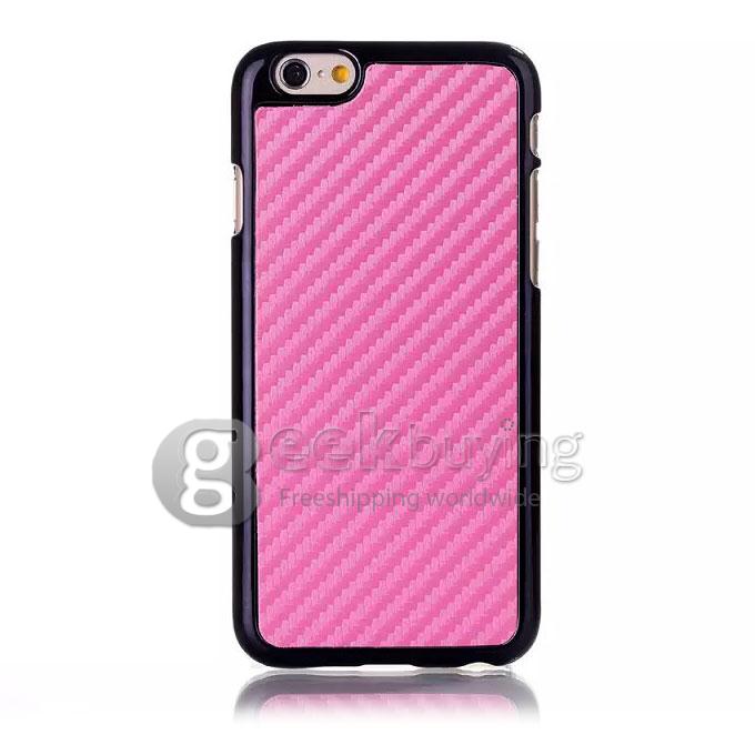 Brand New Carbon Fiber Unique Design Hard Cover Case for iPhone 6 Plus - Pink