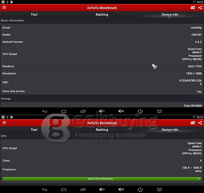 CS918II RK3288 Quad Core 1.8GHz Android 4.4 Mini TV BOX HDMI HDD Player 2G/16G Dual Band 2.4/5G WIFI Bluetooth 4.0 DLNA OTG - Blue