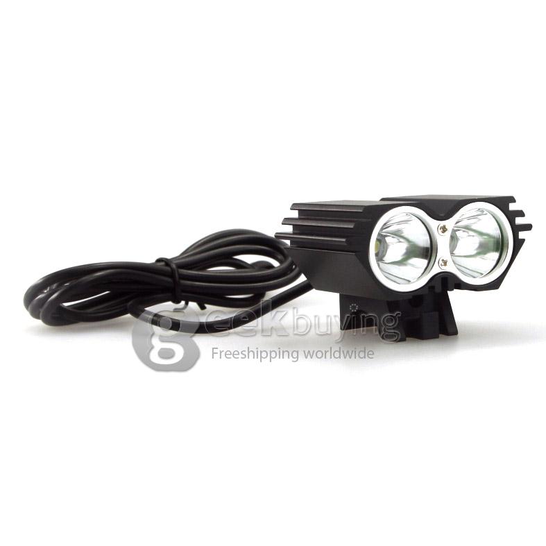 Dark Knight K2D Cree 2 x T6 2400LM Bicycle Lighting Outdoor LED Flashlight - Black
