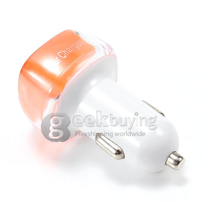 ES-01 Universal 3.1A Dual USB 2 Port Car Charger Adapter for iPhone 6 Plus Samsung Galaxy Cellphone Table GPS - Orange