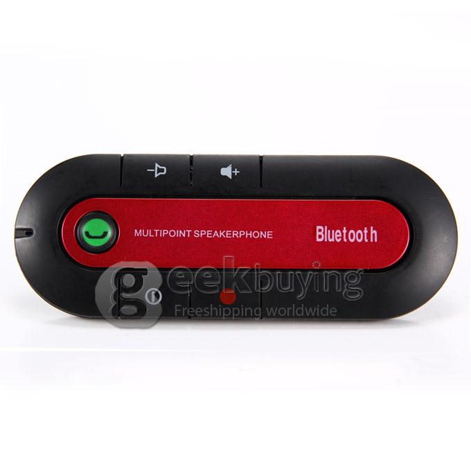 Universal Bluetooth V3.0 Wireless Handsfree Speaker Phone Speaker with Car Charger Kit - Black + Red