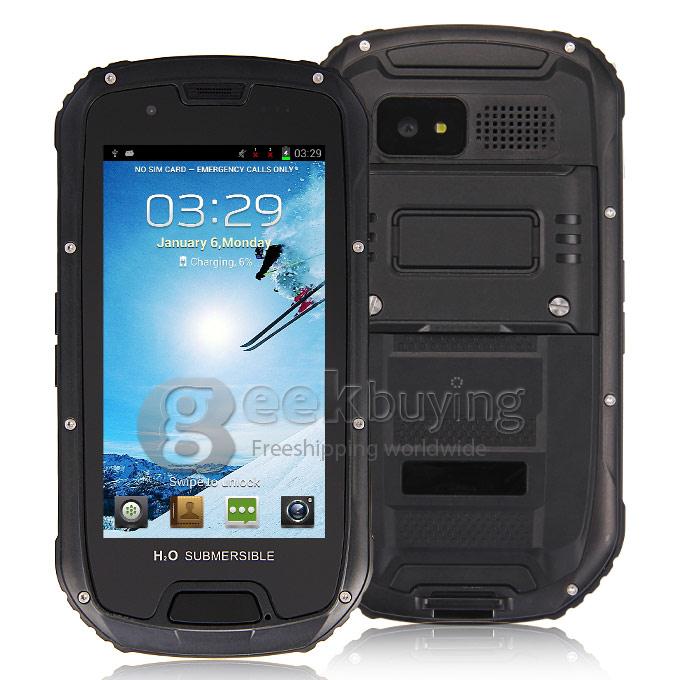 W63/S09 MTK6589 Quad Core 1.2Gzh 4.3 inch Android 4.2 Smartphone 1GB RAM 4GB ROM Waterproof Dustproof Shockproof 3G/GPS - Black