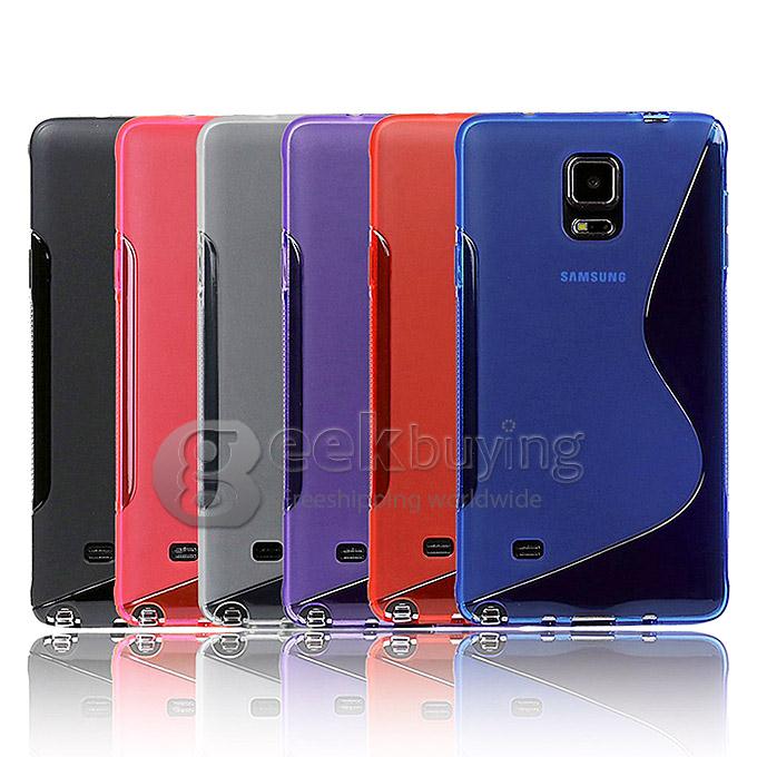 New S-Line TPU Case Fashion Design Cover for Samsung Galaxy Note 4 N9100 - Red