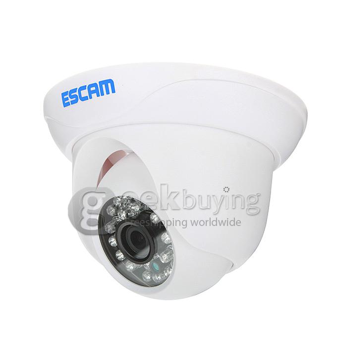 ESCAM QD500 CMOS 720P 3.6mm Lens Waterproof Network P2P IP Camera Dome with 24 IR Nightvision Onvif Phone View - White