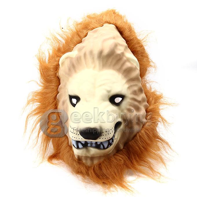 Halloween Themed Soft EVA Lion Mask Trick Toy Horror Props for Fancy Ball and Parties - Yellow
