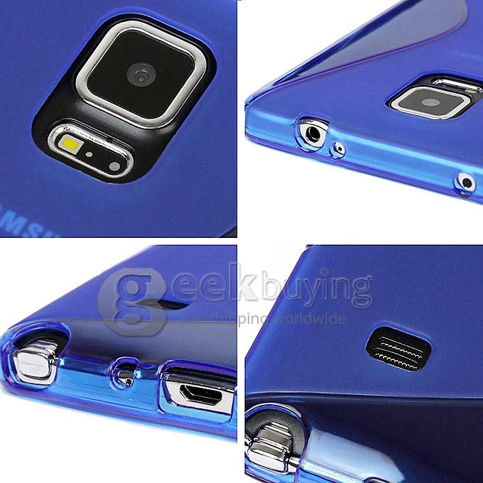 New S-Line TPU Case Fashion Design Cover for Samsung Galaxy Note 4 N9100 - Blue