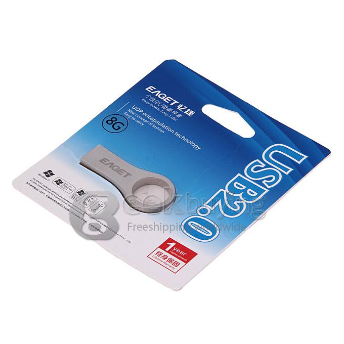 Eaget U9 8GB USB 2.0 High Speed USB Flash Drive U Disk USB Memory Stick USB Pen Drive - Silver