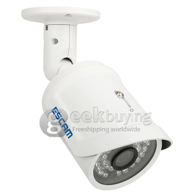 ESCAM QD320 H.264 720P Dual Stream 3.6MM Day / Night Waterproof IP Camera Support Motion Detection