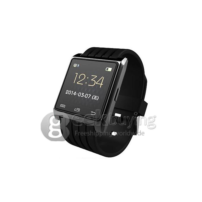 U3 Fashion Smart Bluetooth 4.0 Watch Remote Camera Pedometer Anti Lost Men Women for iPhone Galaxy - Black