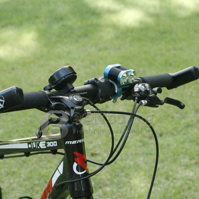 Dark Knight K2C Cree T6 x 2 2400LM Bicycle Lighting Outdoor LED Flashlight with Battery Pack - Red