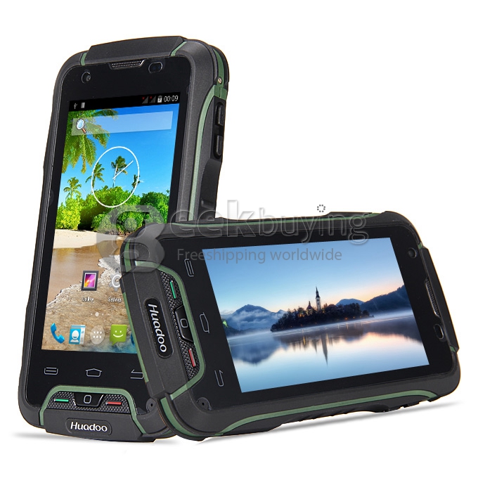 Huadoo V3 IP68 Waterproof MTK6582 Quad Core 1.3GHz Smartphone 4.0 Inch Android 4.4 1GB RAM 8GB ROM 8.0MP 3G GPS - Green