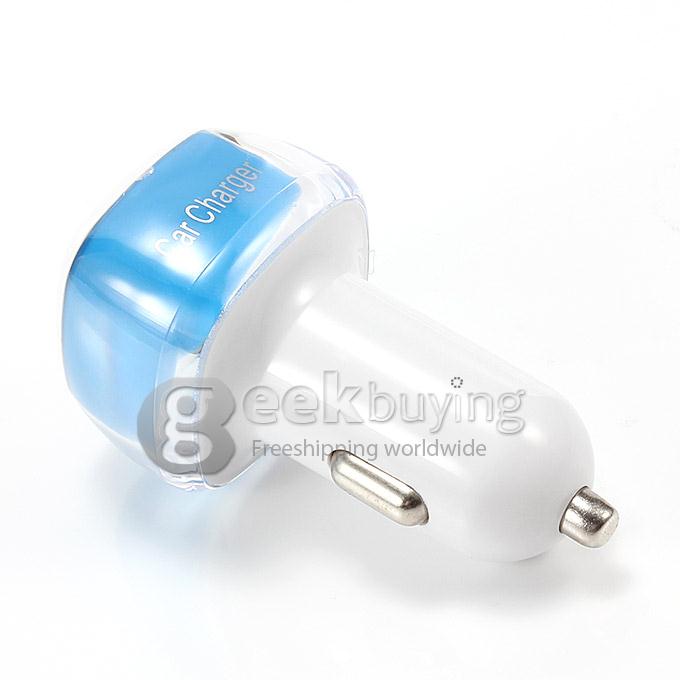 ES-01 Universal 3.1A Dual USB 2 Port Car Charger Adapter for iPhone 6 Plus Samsung Galaxy Cellphone Table GPS - Blue