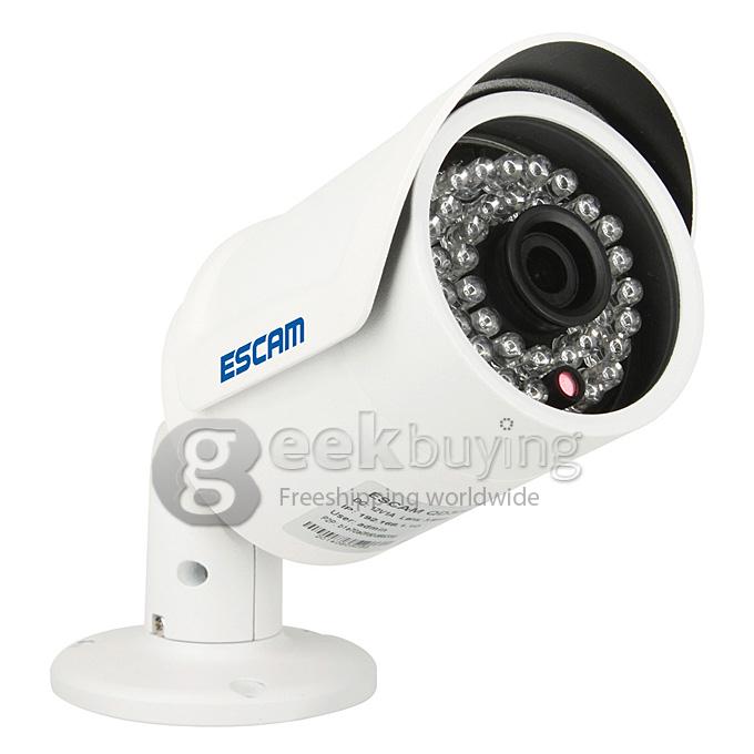 ESCAM QD320 H.264 720P Dual Stream 3.6MM Day / Night Waterproof IP Camera Support Motion Detection