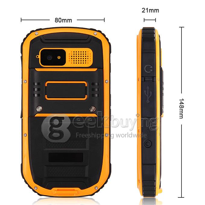 W63/S09 MTK6589 Quad Core 1.2Gzh Android 4.2 Smartphone 1GB RAM 4GB ROM Waterproof Dustproof Shockproof 3G/GPS - Yellow