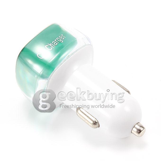 ES-01 Universal 3.1A Dual USB 2 Port Car Charger Adapter for iPhone 6 Plus Samsung Galaxy Cellphone Table GPS - Green