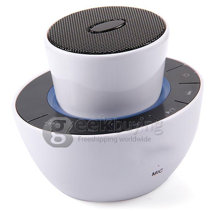 SL-1301 Portable Wireless Bluetooth Speaker Subwoofer Hands-free TF Card AUX FM Radio Mic for iOS Android iPhone6 Plug - White