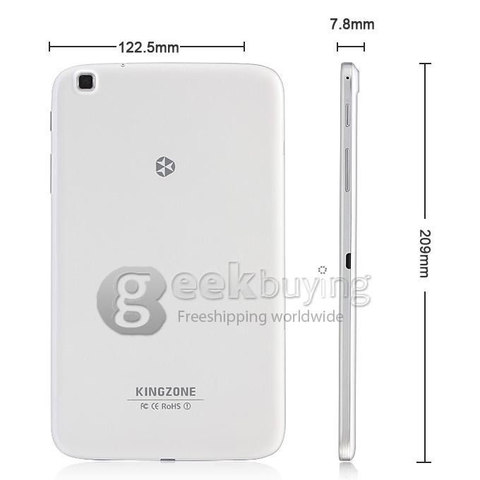 Kingzone KingPad 1 MTK6582 Quad Core 8.0 Inch Phablet Android 4.3 IPS 1GB RAM 8GB ROM 3G GPS Phone Call WCDMA OTG - White