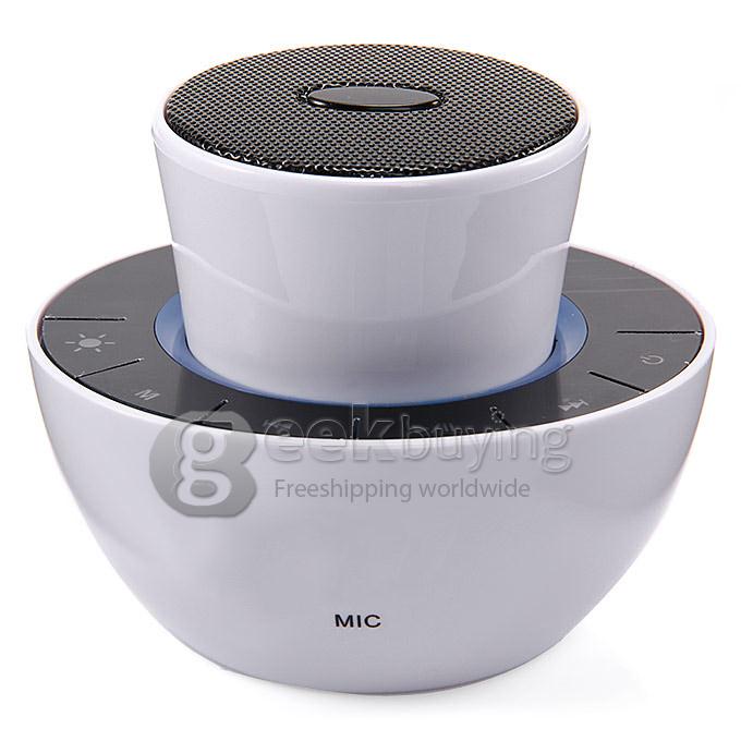 SL-1301 Portable Wireless Bluetooth Speaker Subwoofer Hands-free TF Card AUX FM Radio Mic for iOS Android iPhone6 Plug - White