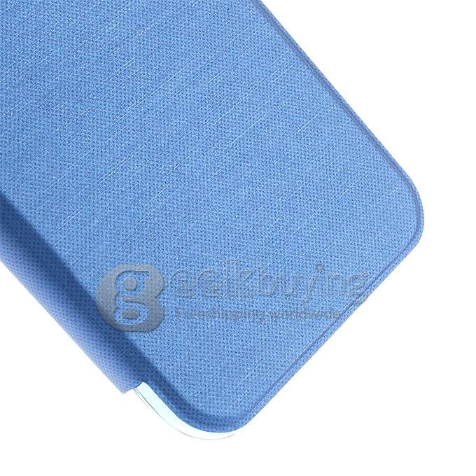 Brand View Window Front PU + Back PC Folio Leather Cover for iPhone 6 4.7 inch - Blue