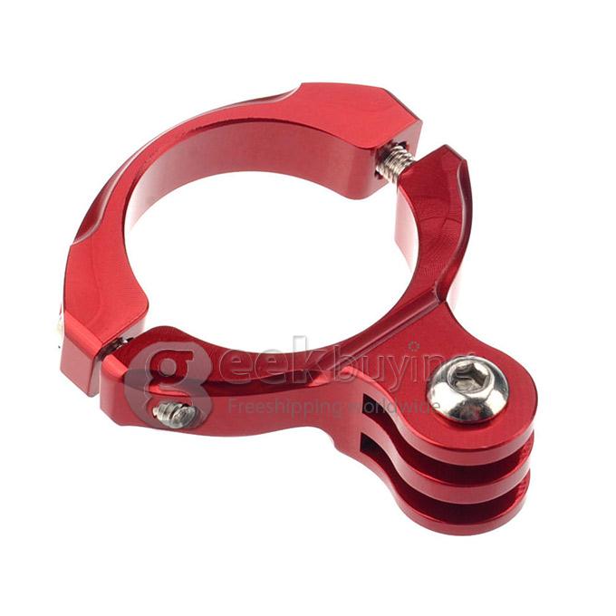Bike Aluminum 31.8mm Round Handlebar Bar Standard Mount for GoPro HD 1 2 3 4 SJ4000 - Red
