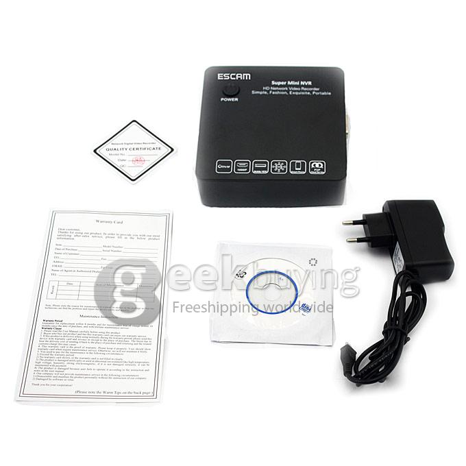 ESCAM K104 H.264 4CH 720P / 960P / 1080P Mini Portable Network Video Recorder NVR Onvif Optional WiFi 3G