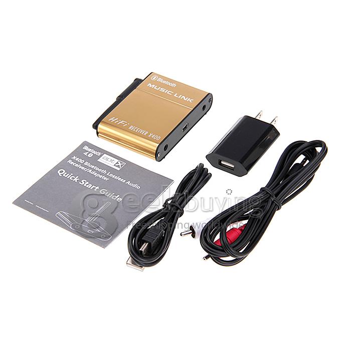 X400 Wireless Bluetooth 4.0+EDR Audio Receiver Music Receiver Link Adapter for IPhone/Android/PC/Tablet - Gold