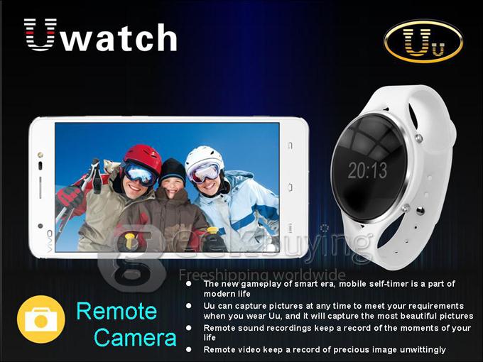 Uwatch Uu Waterproof Smart Bluetooth Watch Pedometer Multimedia Anti-lost Remote Capture for Voice Calls - Blue